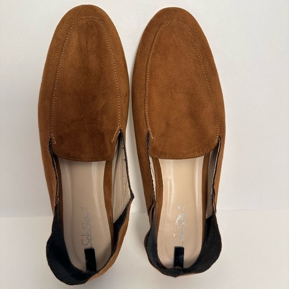 Sole Sister Shoes - Sole Sister Gail Brown Suede Leather Collapsible Heels Slip On Flat Shoes Size 7
